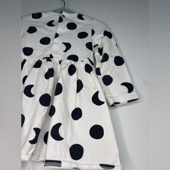 OLIVER & RAIN BLACK & WHITE POLKA DOT DREAM BIG BABY GIRLS DRESS SZ 12 MONTHS - Picture 7 of 8